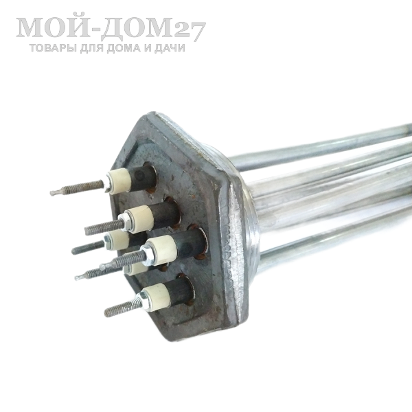 БлокТЭН G2-1/2” - 12 кВт для ЭлектроКотла Теплотех | Мой-Дом27 БлокТЭН G2-1/2” - 12 кВт для ЭлектроКотла Теплотех | Мой-Дом27 | <u>Мощность</u>: 12 кВт (4+4+4 кВт)<br>
 <u>Резьба</u>: G 2½"<br>
 Электропитание: 220/380 В<br>
 Длина нагревательного элемента: 48,5 см<br>
 Комплектация: ТЭН<br>
 Материал: нержавеющая сталь<br>